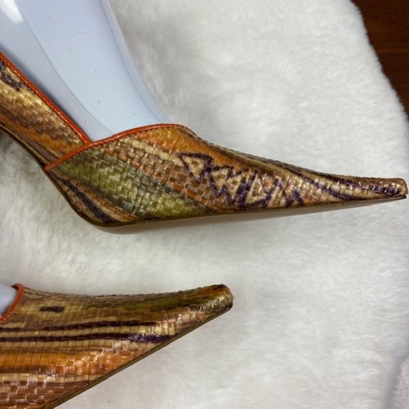 BCBGirls Katchen-AR Snakeskin Pointed Toe Kitten‎ Heels, size 8.5B NEW - Picture 7 of 11